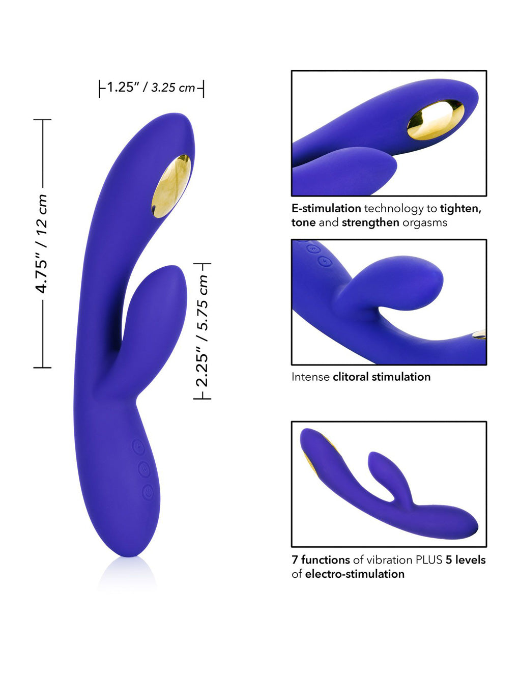 Impulse Intimate E Stim Dual Wand By California Exotics Measurements