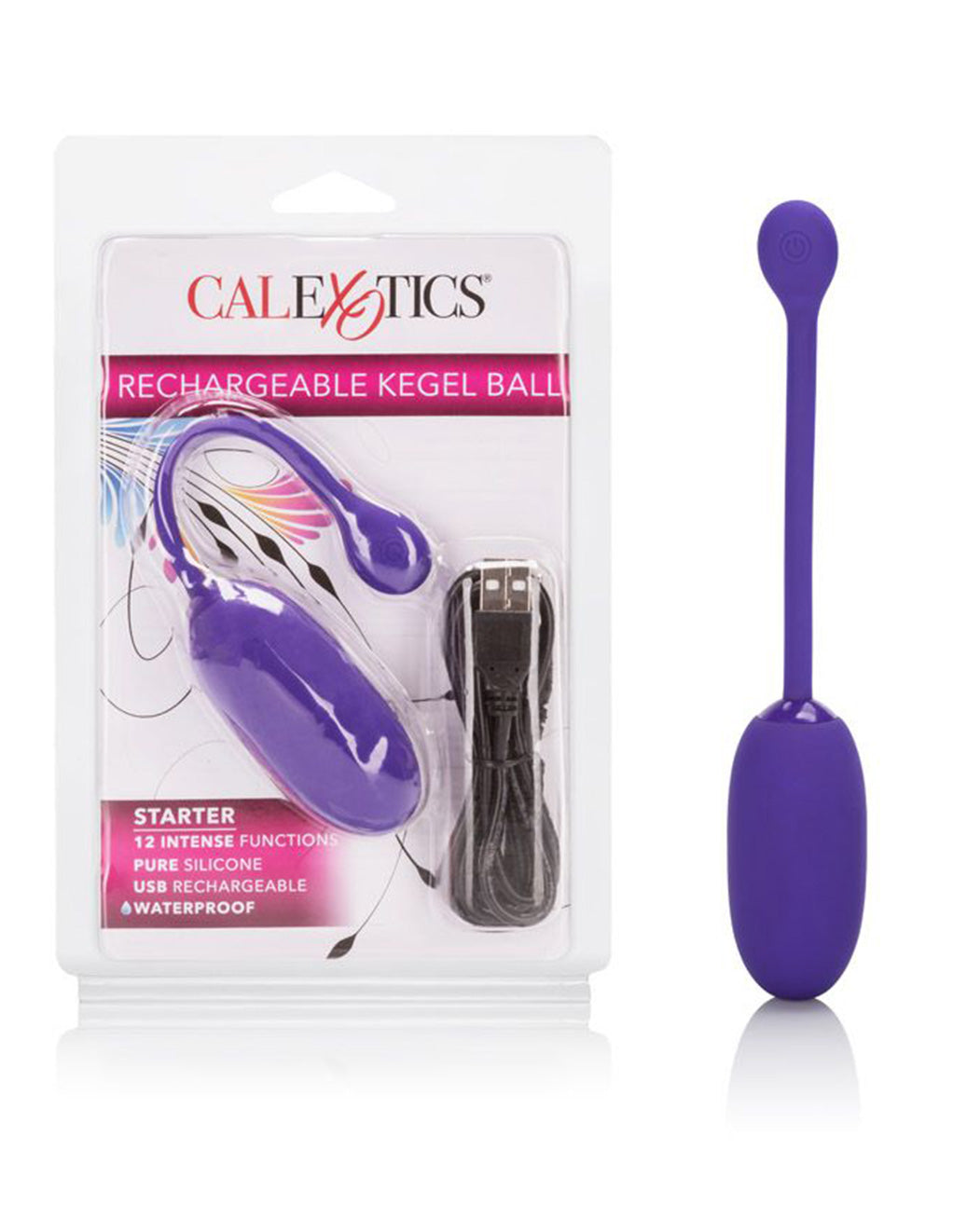 Cal Exotics Starter Rechargeable Kegel Ball package with toy