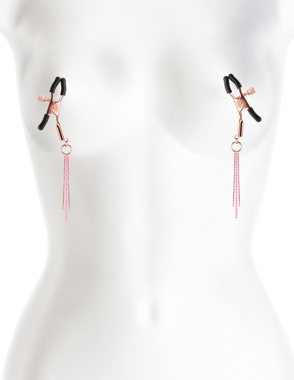 Adjustable Metal 3 Tassle Clamps D3 - Rose Gold Clamps