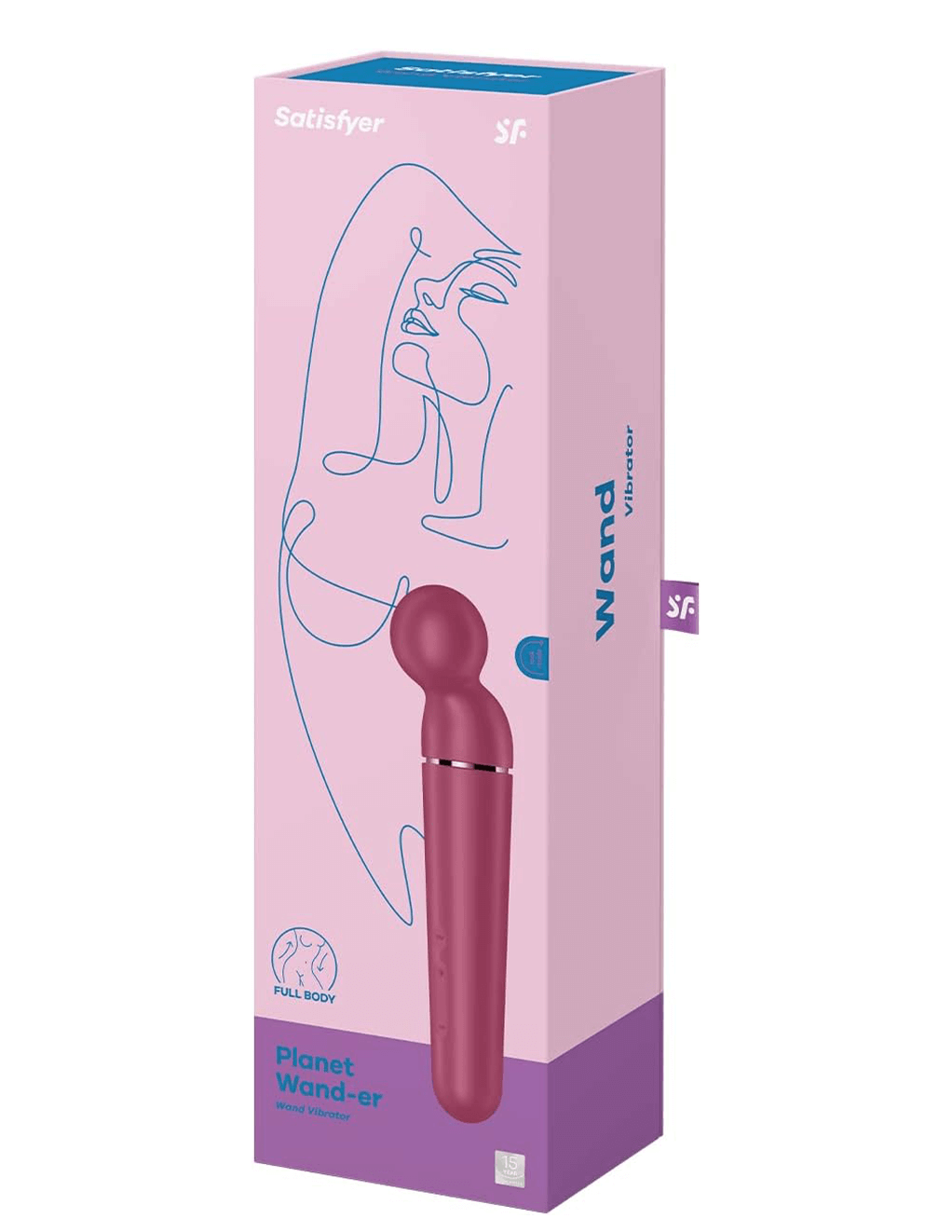 Satisfyer Planet Wand-er Massager Wand Vibrator - Berry Package