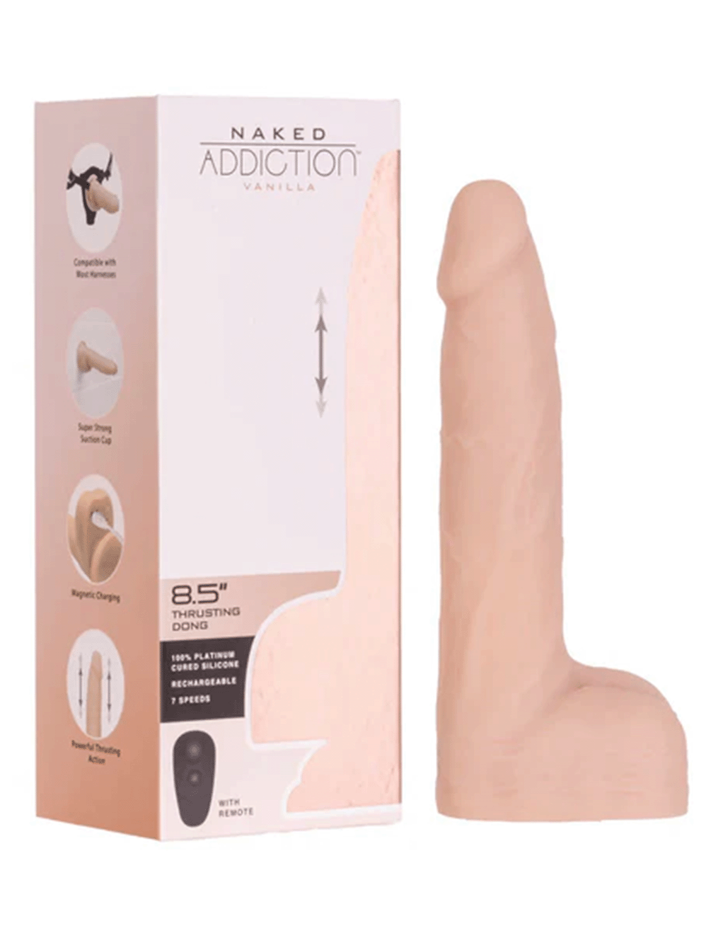 Naked Addiction 8.5in Thrusting Dildo