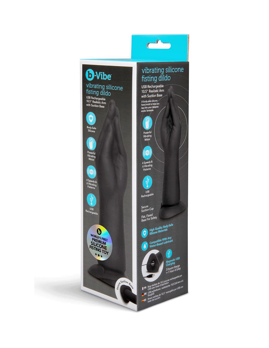 b-Vibe Vibrating Silicone Fisting Dildo 10.5in