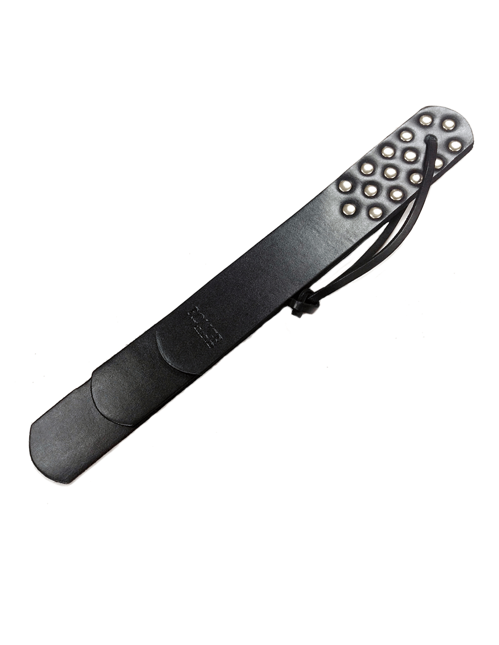 Rouge Three Strap Leather Paddle - Black - Alt View