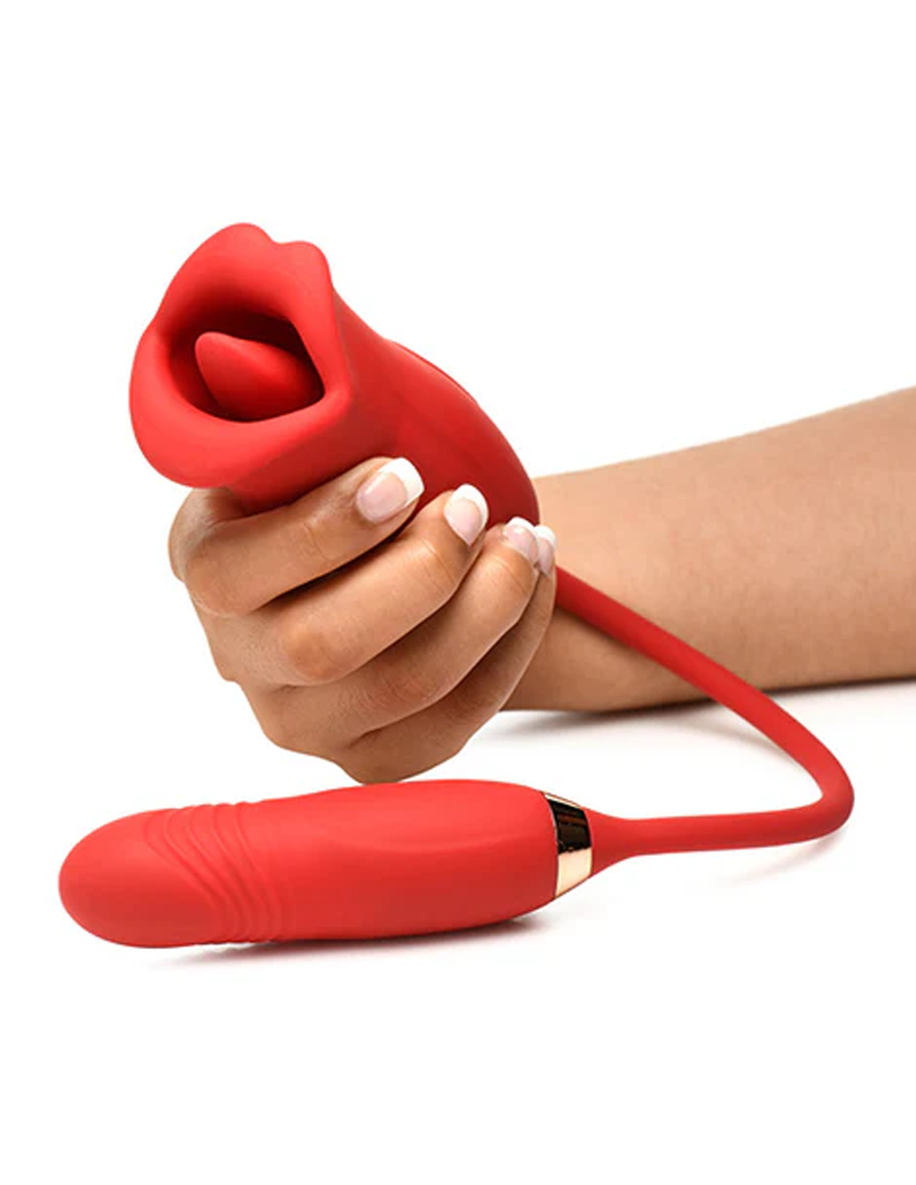 Magic Kiss Kissing Clitoral Stimulator w. Thrusting Vibrator