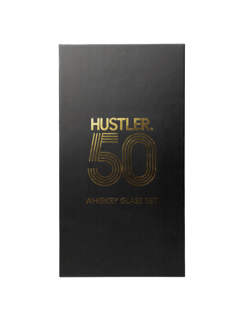 HUSTLER 50th Anniversary Whiskey Glass 2pc Set