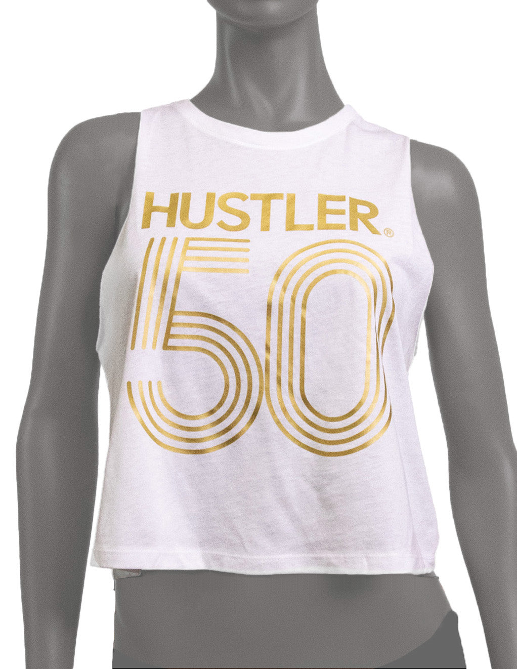 HUSTLER 50th Anniversary Racer Back Cropped Tank