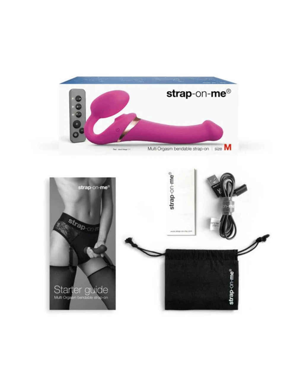 Multi-Orgasm Bendable Vibrating Strap-On w. Suction