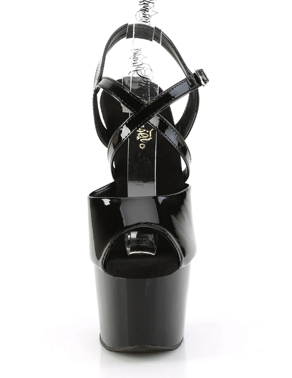 Adore-724 Platform Peep-Toe Ankle Strap Sandal - Black - Front