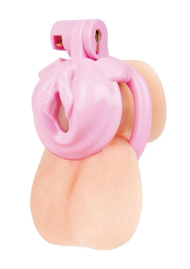 Bitchboy Degrading Mini Chastity Cage with Pussy Shape