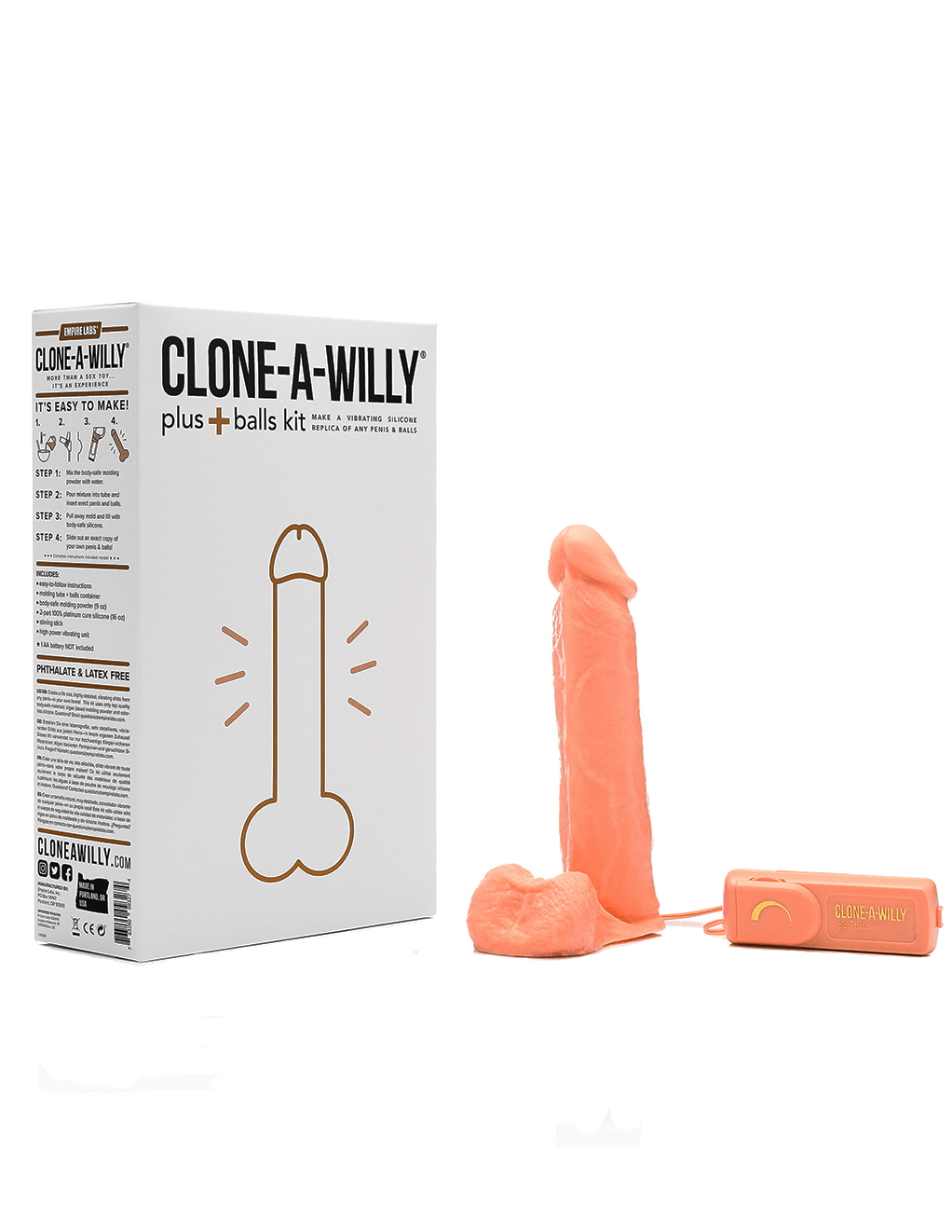 Clone-A-Willy Plus+ Balls Kit - Light - Box  W/Replica