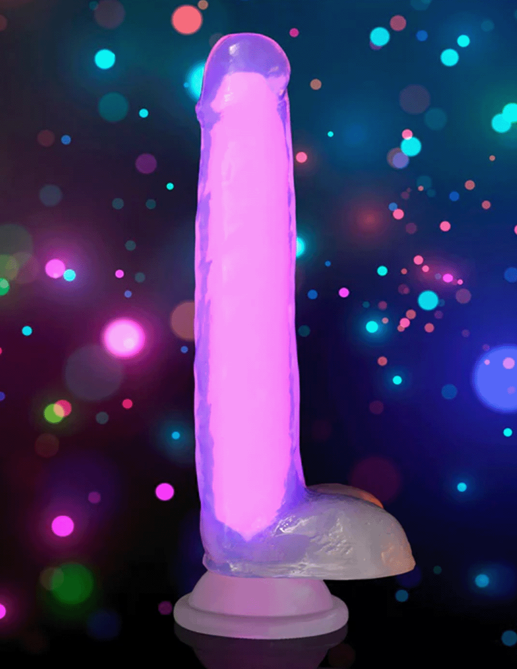Lollicock 7in Glow-in-the-Dark Silicone Dildo w. Balls
