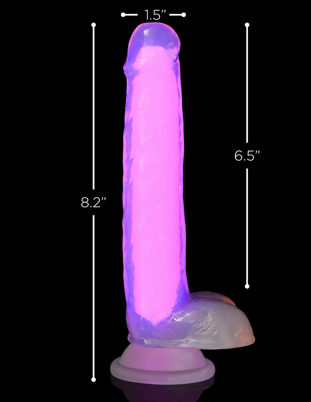 Lollicock 7in Glow-in-the-Dark Silicone Dildo w. Balls