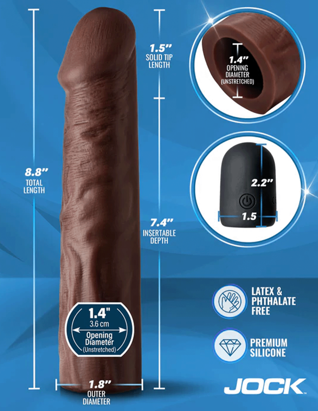Jock Remote Control Vibrating Penis Extension