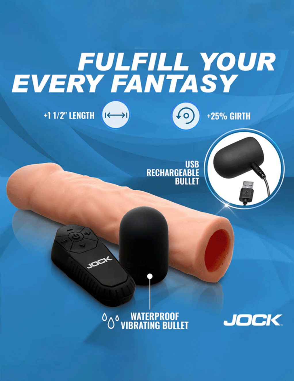 Jock Remote Control Vibrating Penis Extension