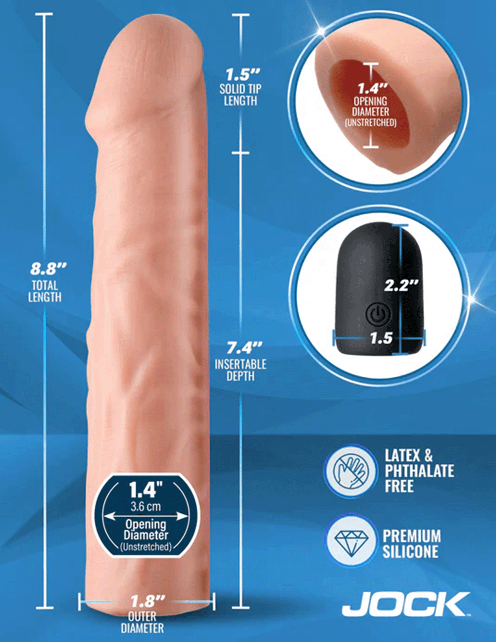 Jock Remote Control Vibrating Penis Extension