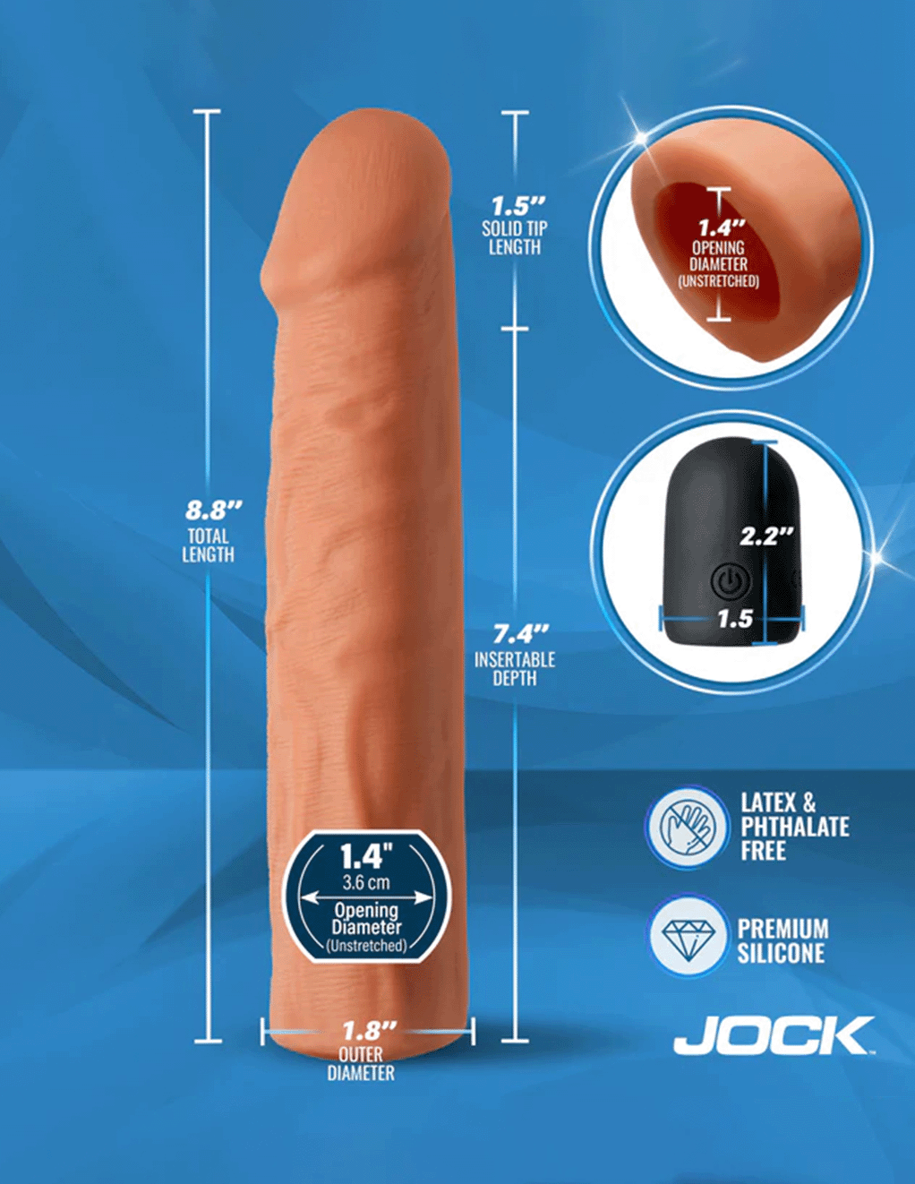 Jock Remote Control Vibrating Penis Extension