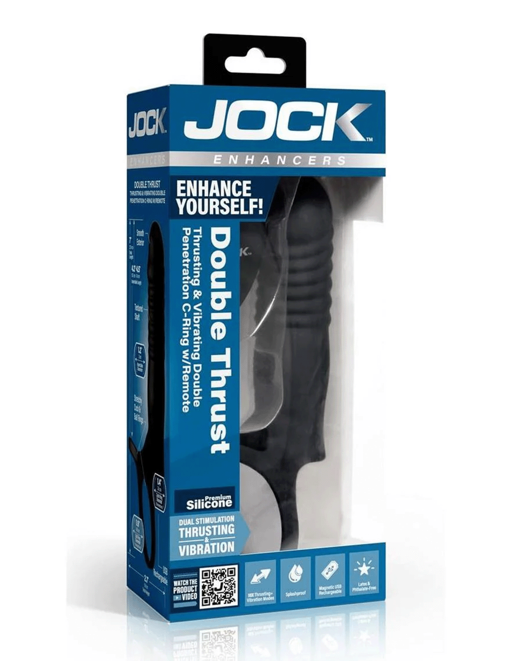 Jock Thrusting Vibrating DP C-Ring w. Remote