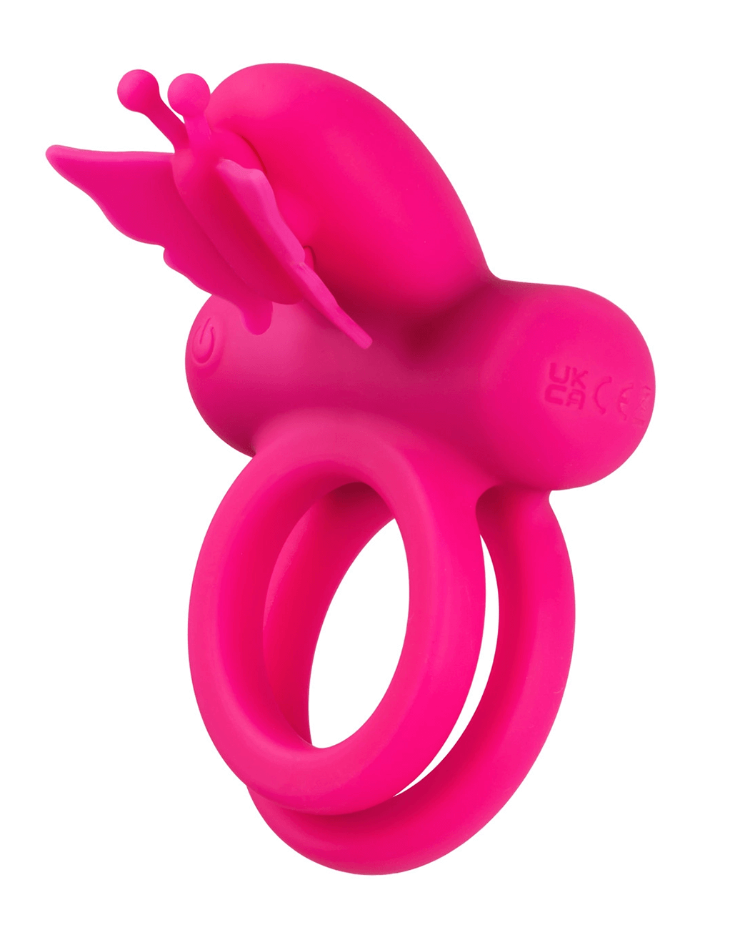 Silicone Rechargeable Butterfly Dual Ring - Pink - Main