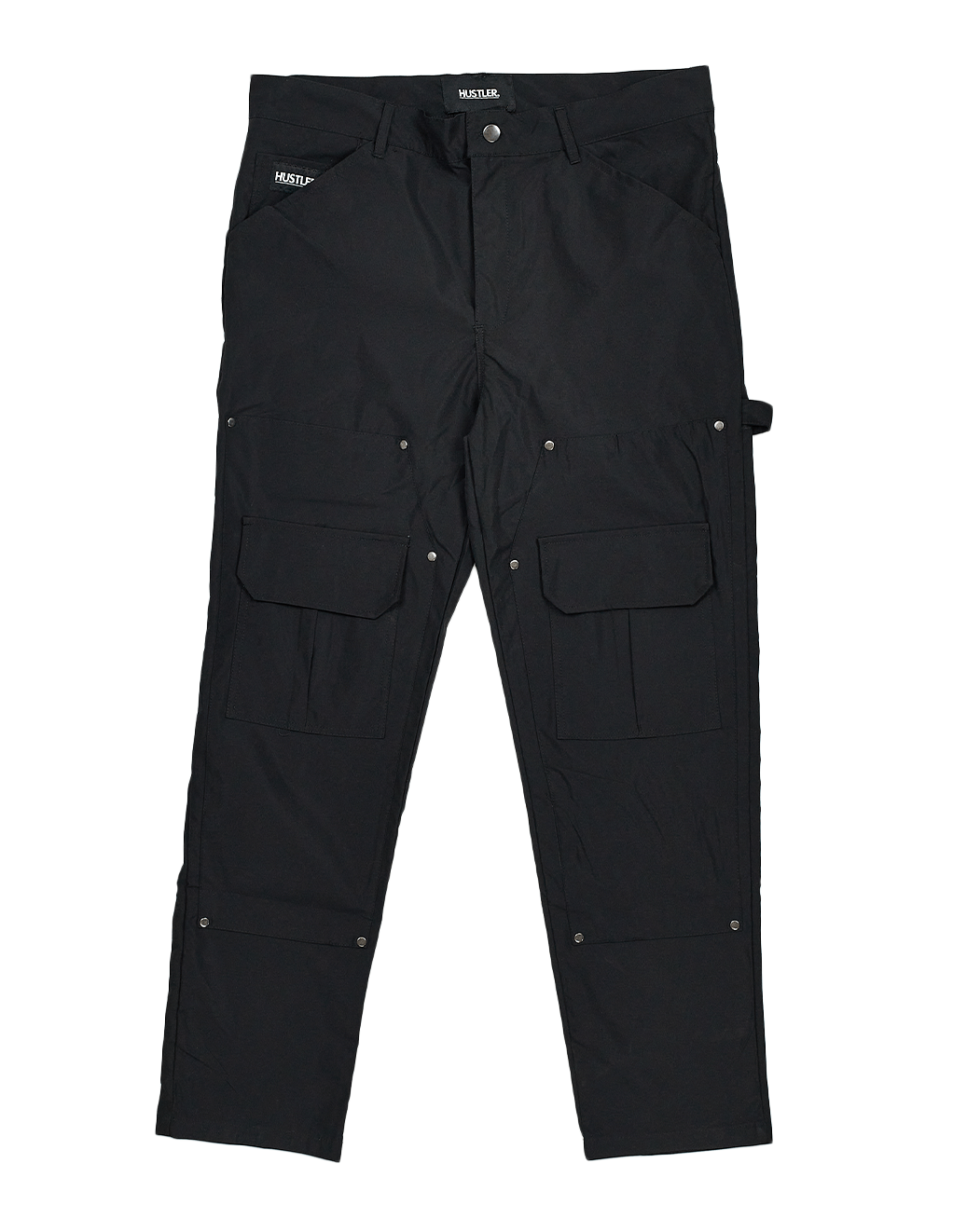 HUSTLER® Carpenter Pants - Black - Front