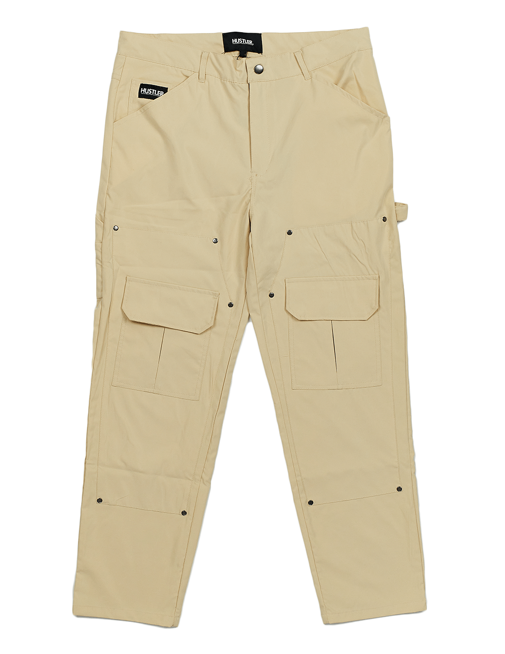 HUSTLER® Carpenter Pants - Khaki - Front