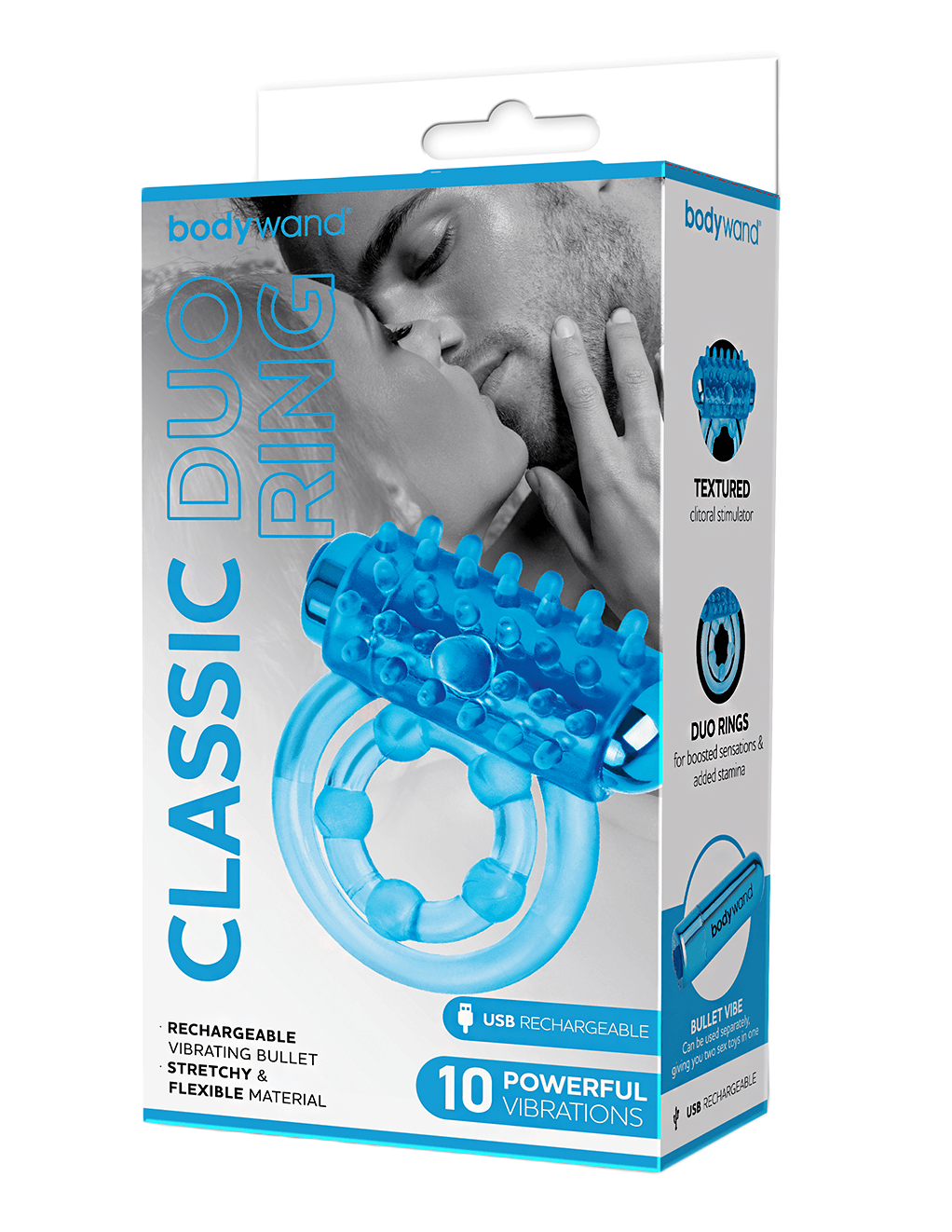 Bodywand Rechargeable Classic Duo Ring - Blue - Box