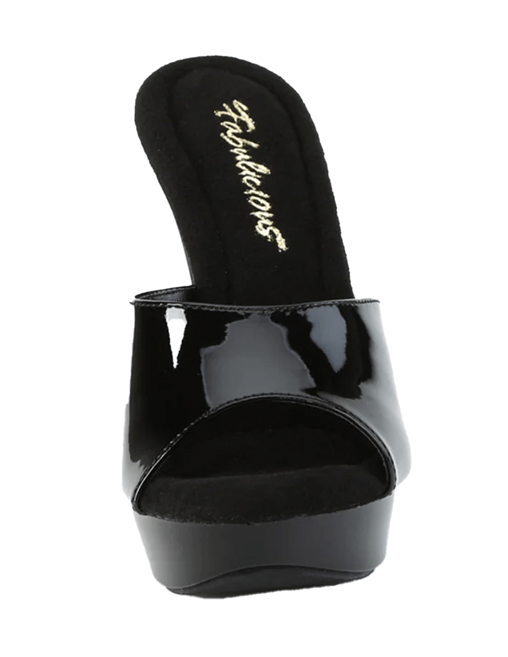  Cocktail-501 Peep Toe Slide Heel - Black/Black - Front