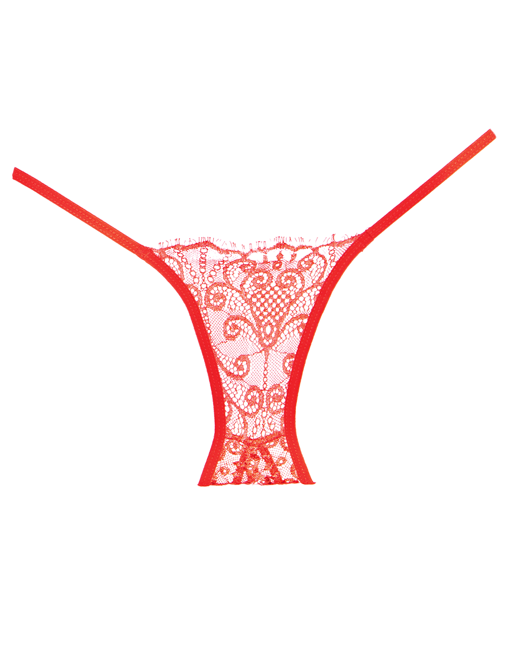 HUSTLER® Crotchless Lace Bikini GWP - Red - Flat - Front