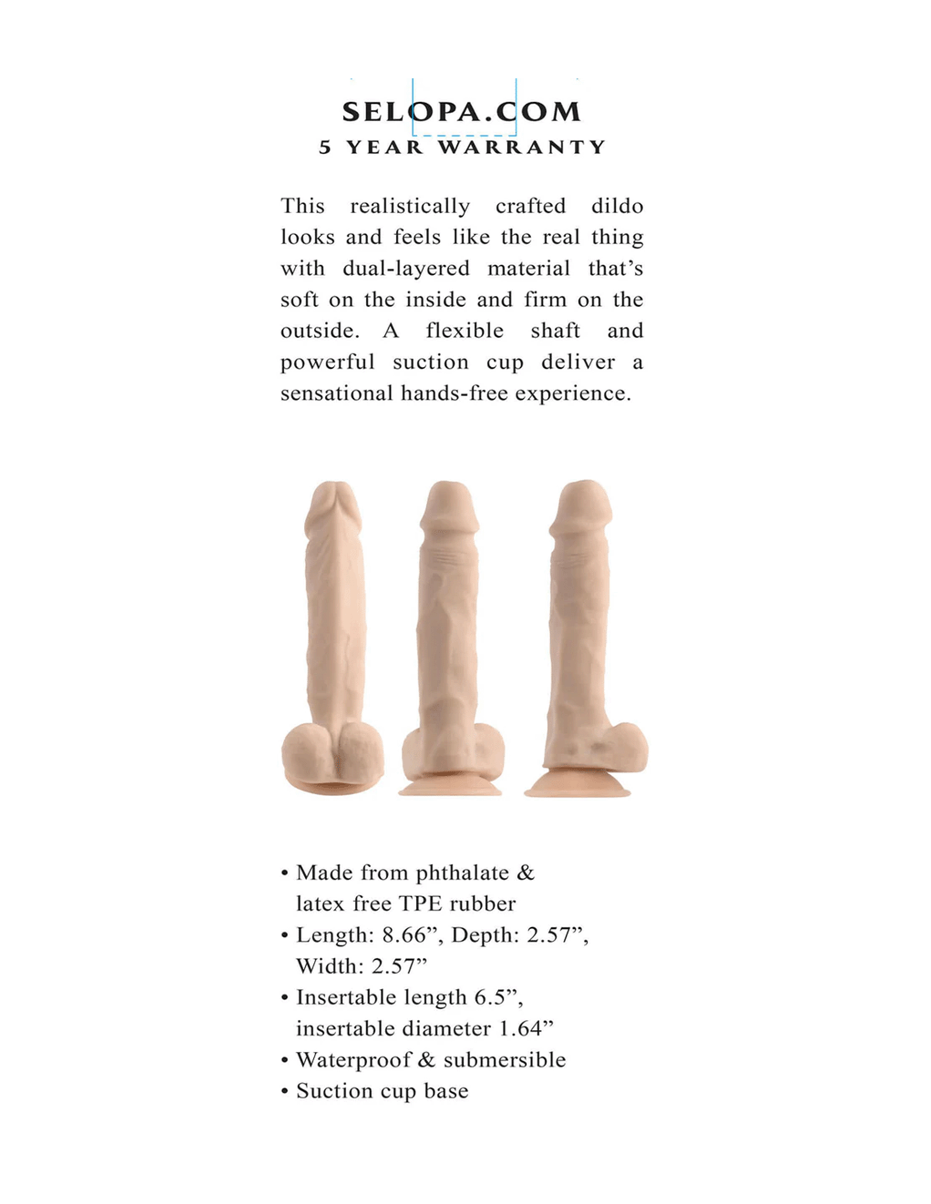 Selopa 6.5in Natural Feel Dildo