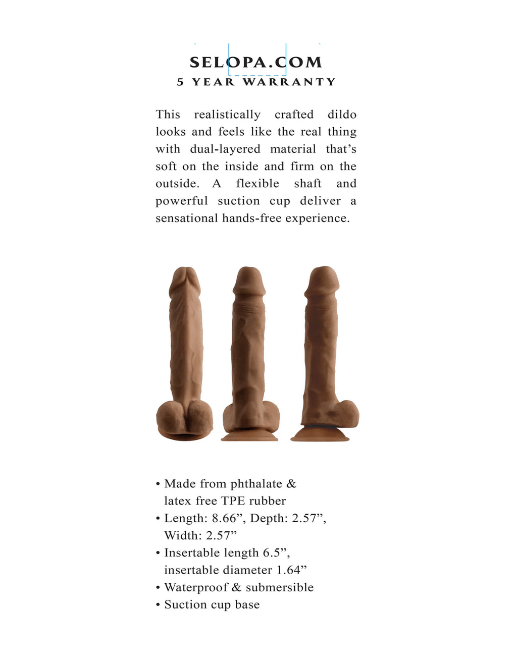 Selopa 6.5in Natural Feel Dildo