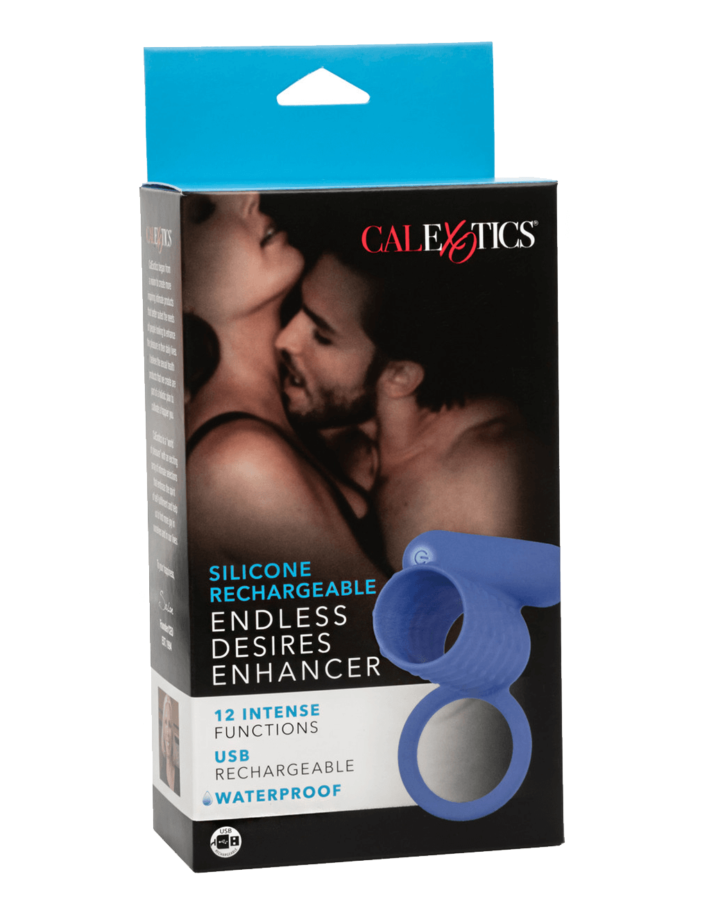 Silicone Rechargeable Endless Desires Enhancer - Blue - Box - Front
