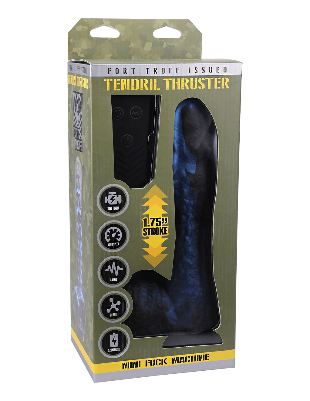 Fort Troff Tendril Thruster - Blue/Black - Box Front