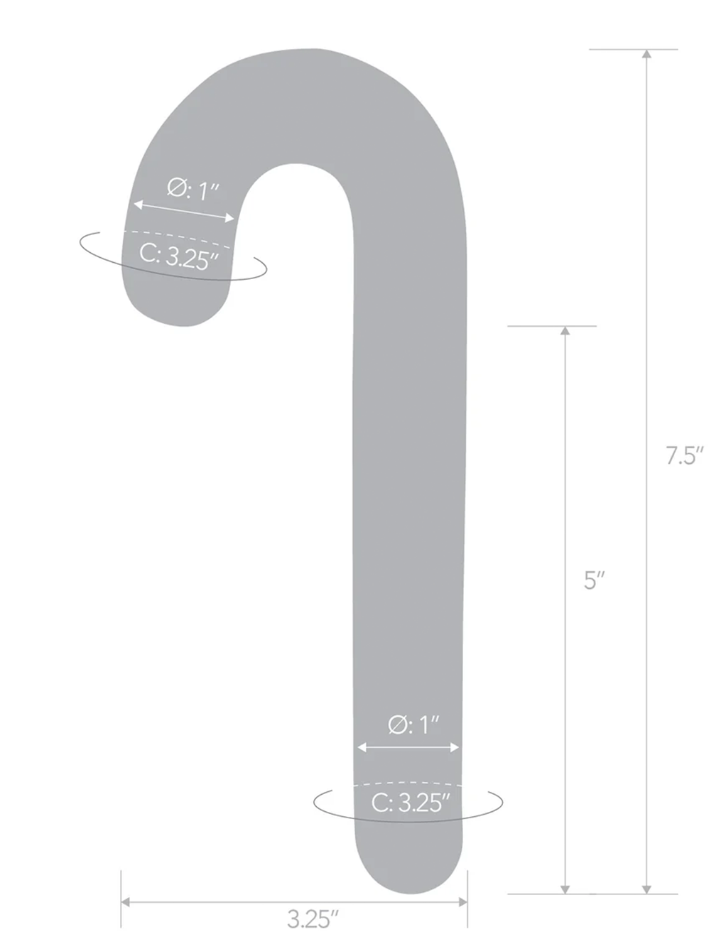 Candy Cane Dream 7.5in Glass Dildo