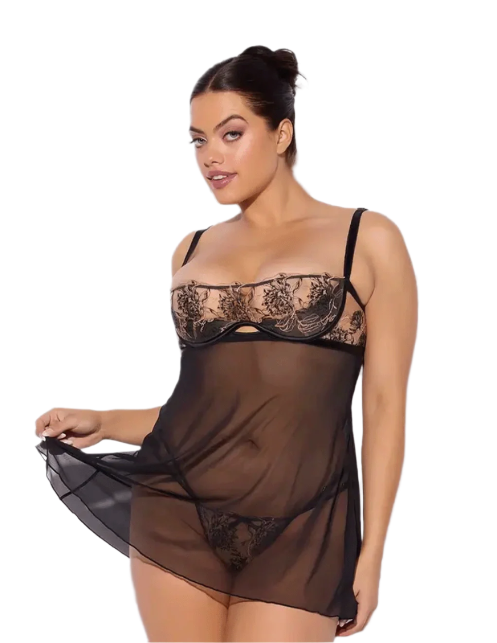 Delilah Floral Embroidered Babydoll