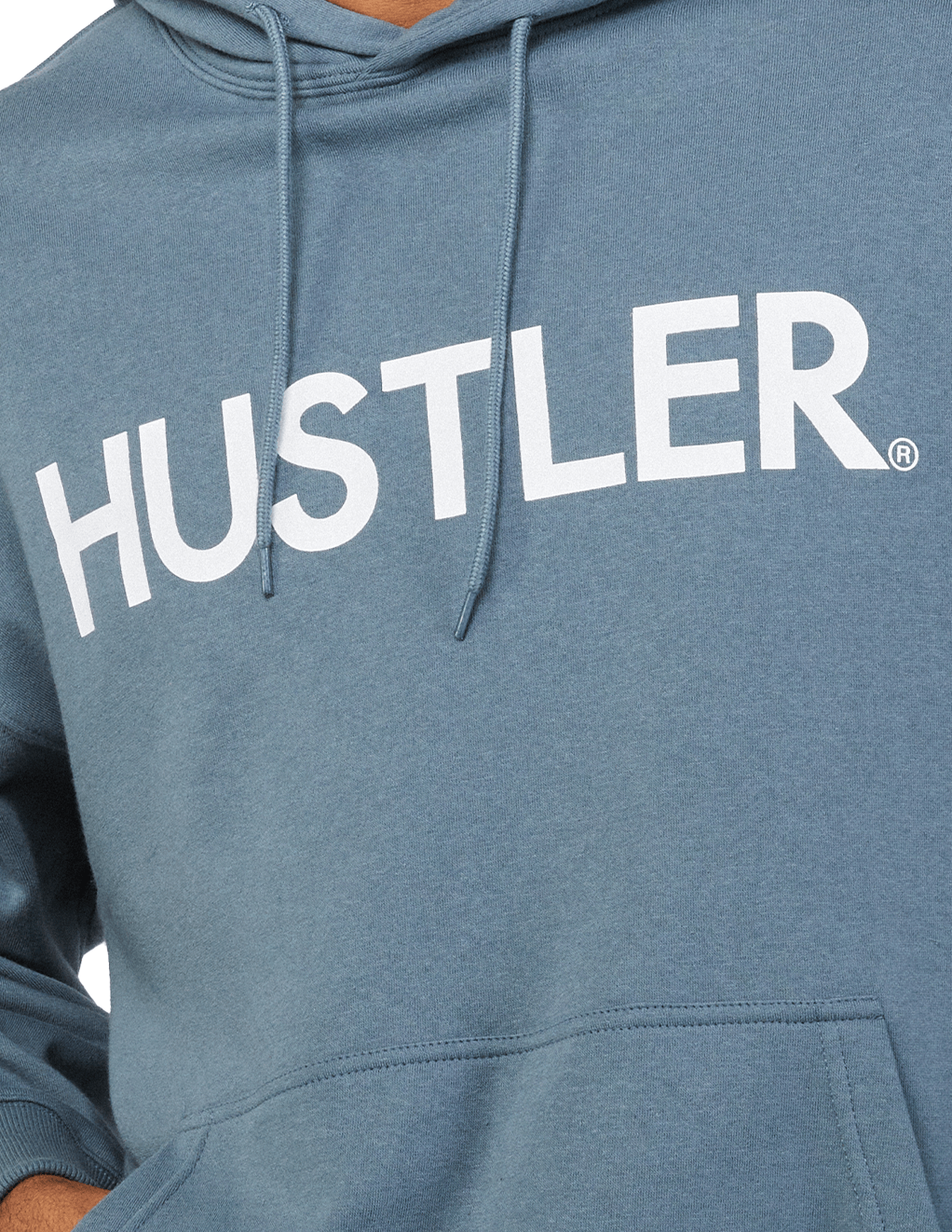 HUSTLER Classic Logo Pull Over Hoodie - Charcoal Front Logo
