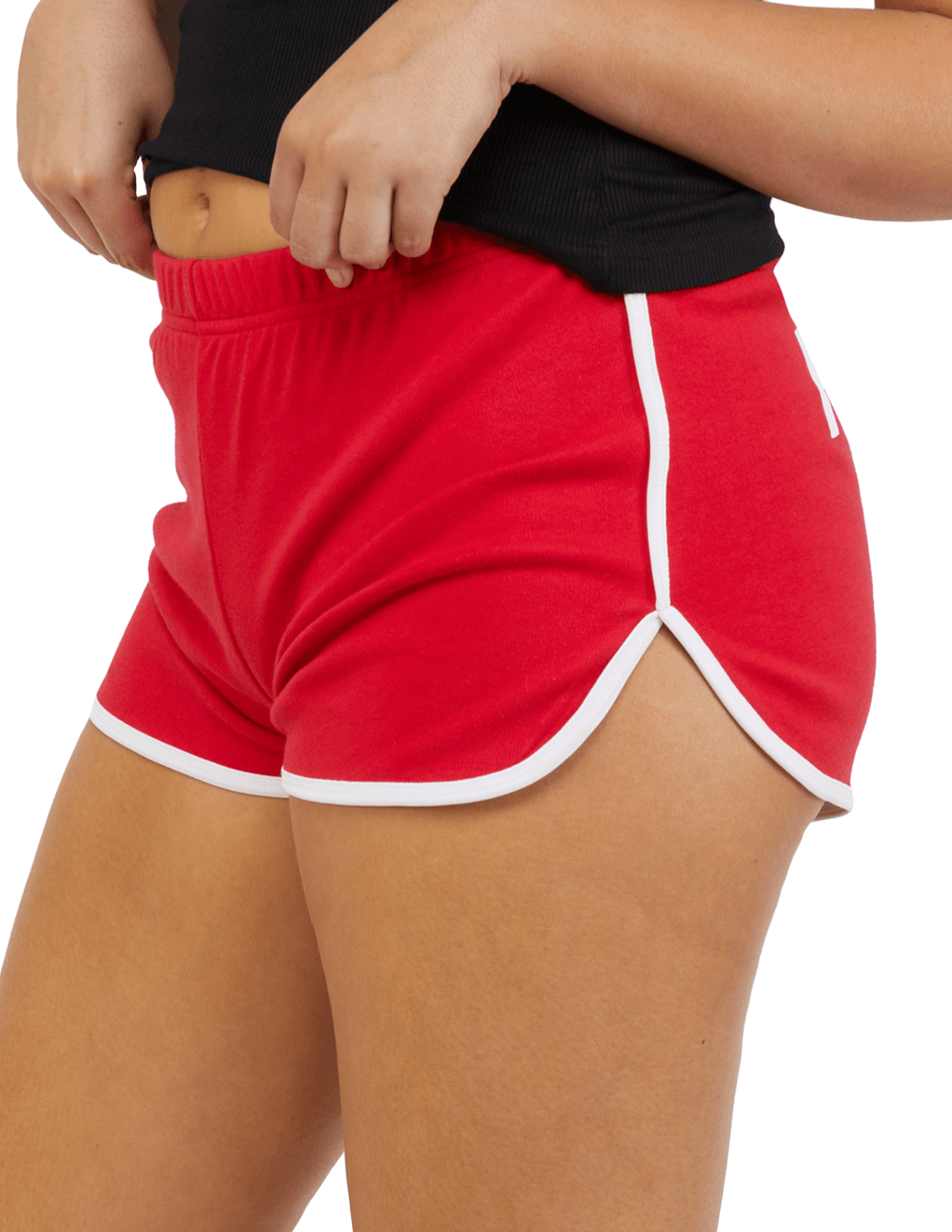 HUSTLER Classic Logo Running Shorts - Red Side