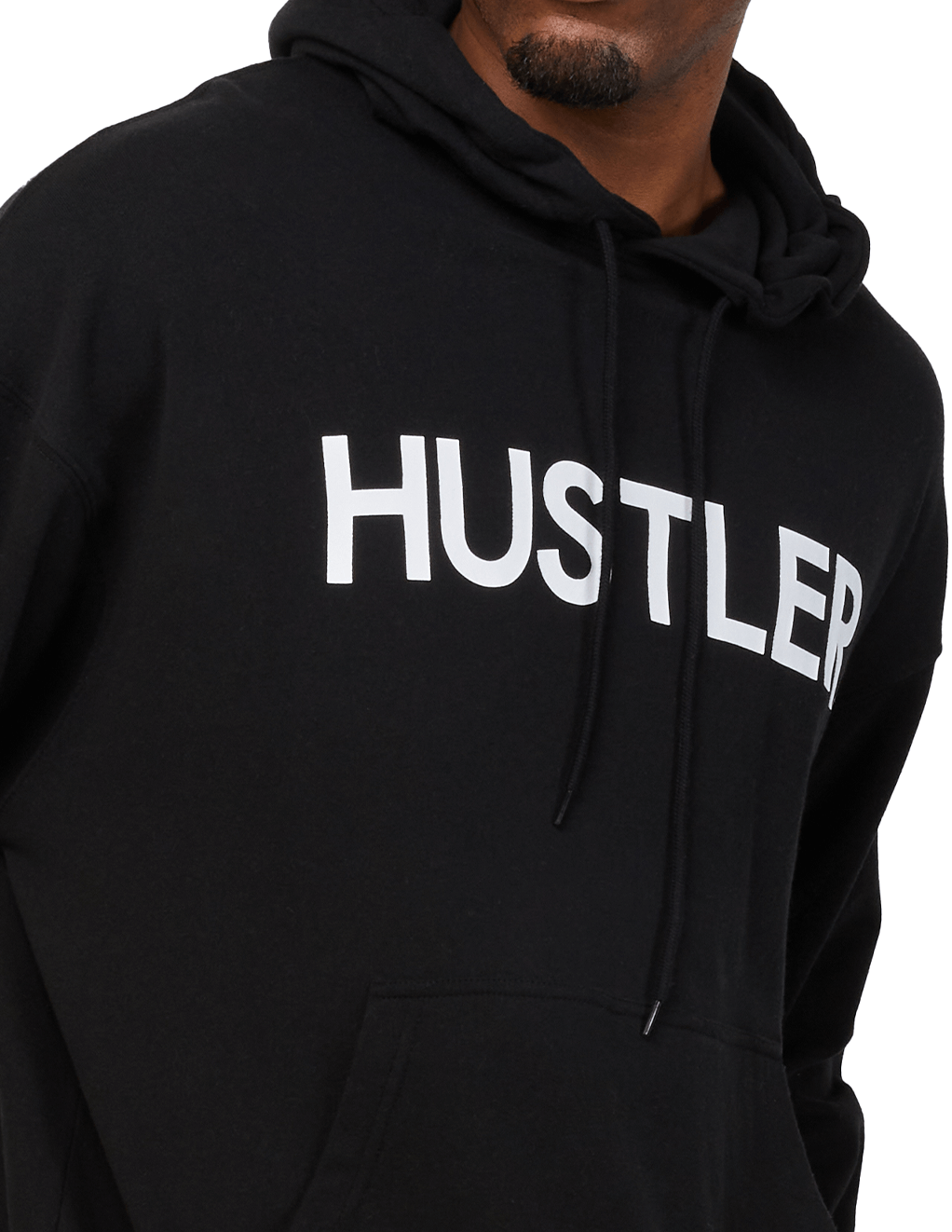 HUSTLER Classic Logo Pull Over Hoodie - Black Front Logo