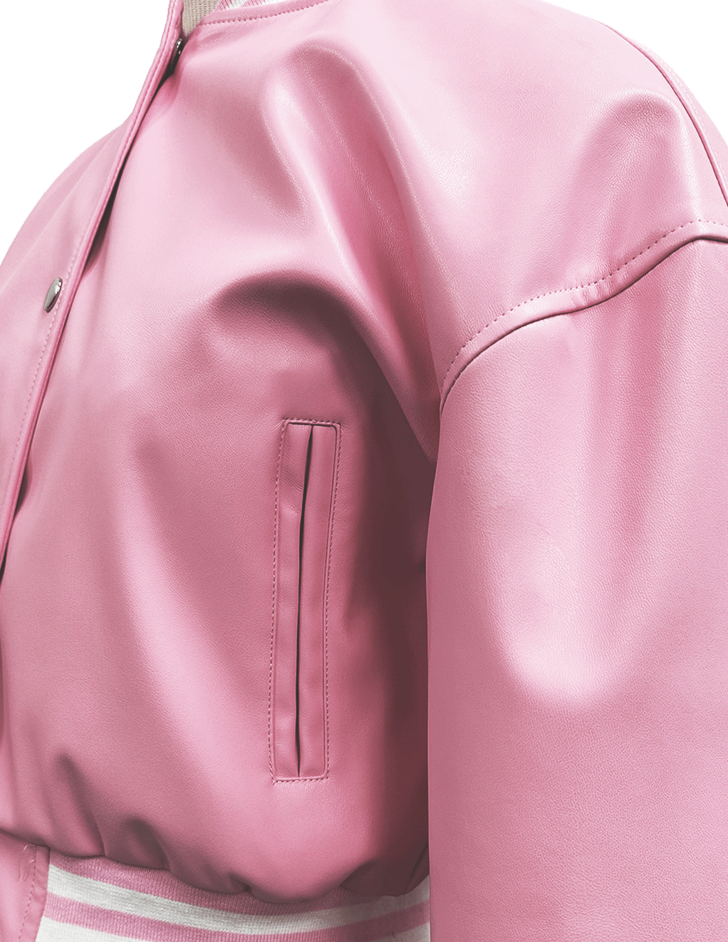 HUSTLER® Cropped Varsity Faux Leather Jacket