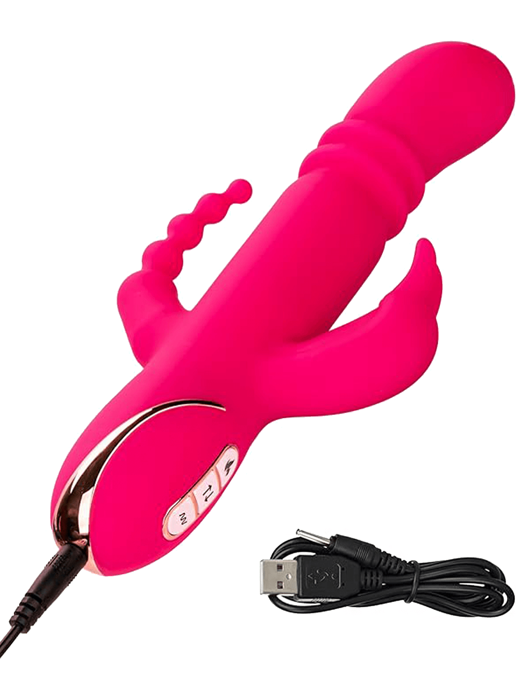 Jack Rabbit Signature Heated Silicone Triple Fantasy Rabbit - Charger