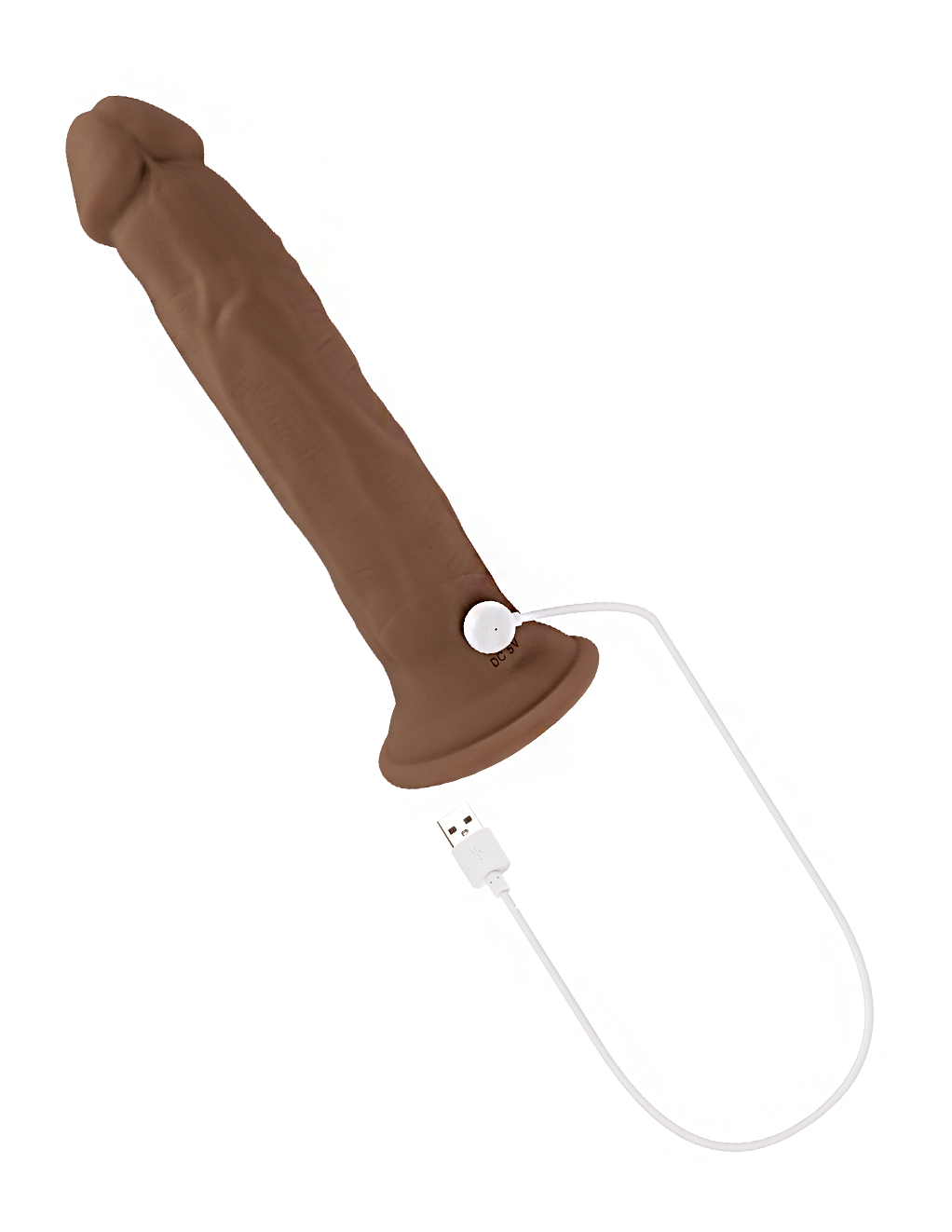 Evolved In Thrust We Trust Thrusting Dildo - Chocolate - Charger