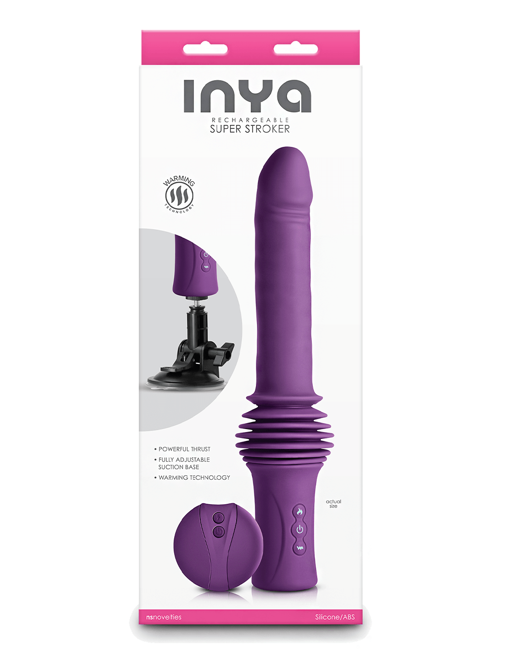 Inya Super Stroker Thrusting Vibrator - Purple - Box - Front