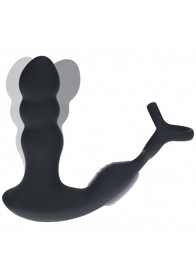 LEVELZ Remote Control Rotating Head Silicone Prostate Stimulator w. C&B Ring