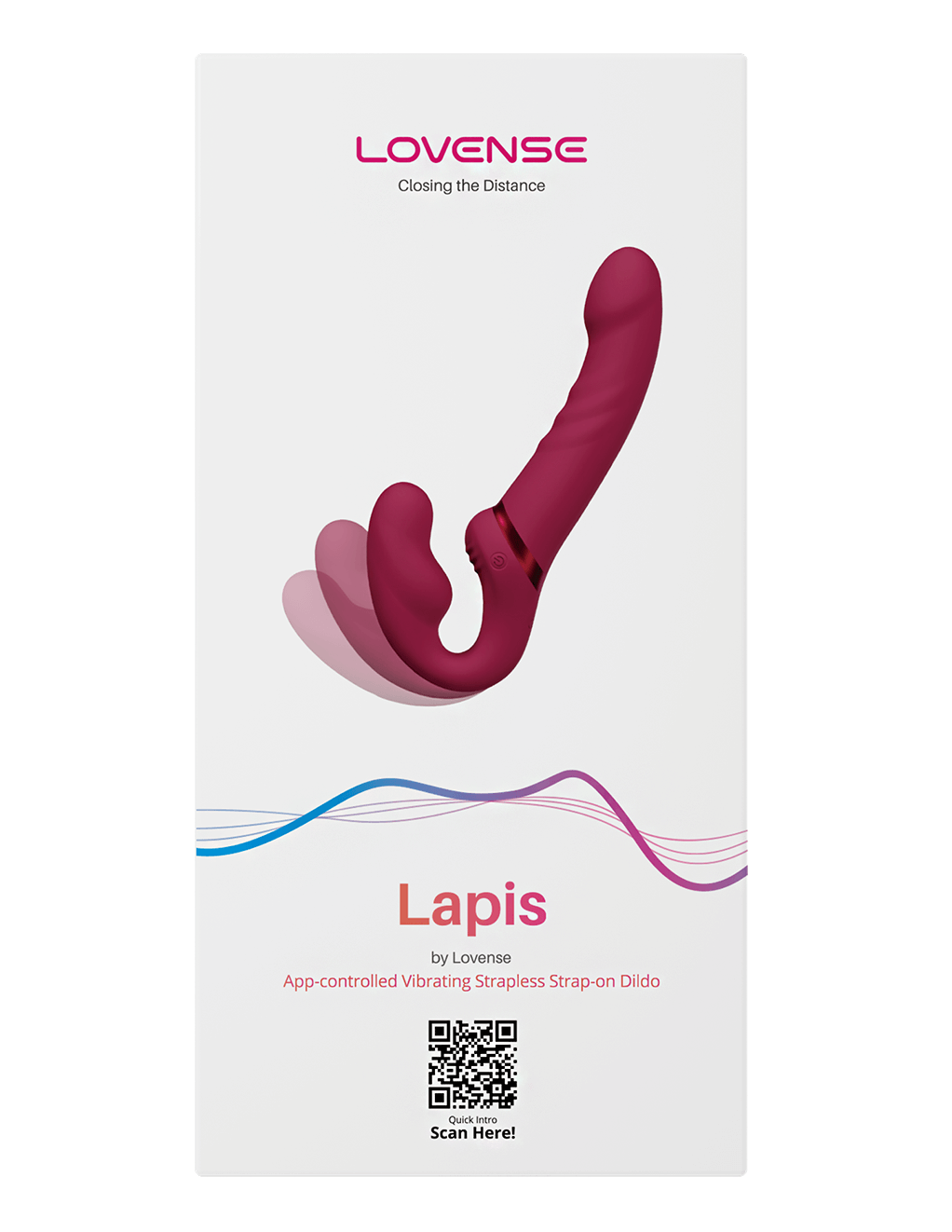 Lovense Lapis Vibrating Strapless Strap-On - Pink - Box Front