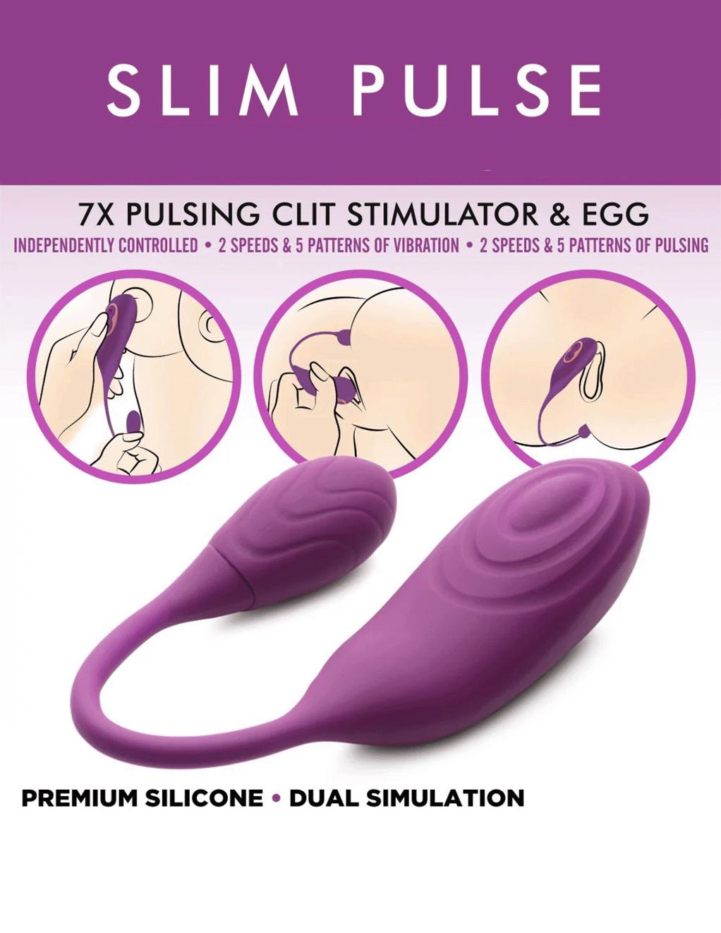 Slim Pulse 7X Pulsing Stimulator & Vibrating Egg