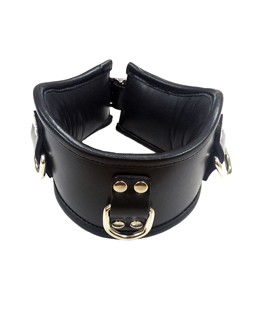Rouge Leather Padded 3 D-Ring Posture Collar - Black - Main