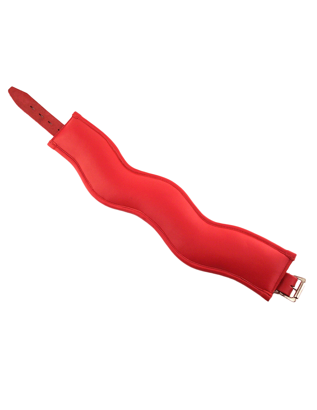 Rouge Leather Padded 3 D-Ring Posture Collar - Red - Flat Back