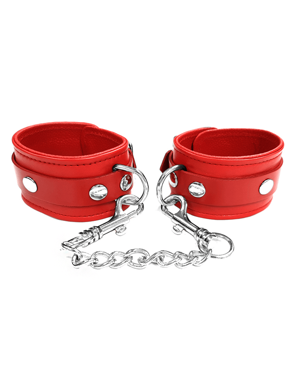 Rouge Leather Ankle Cuffs - Red - Main