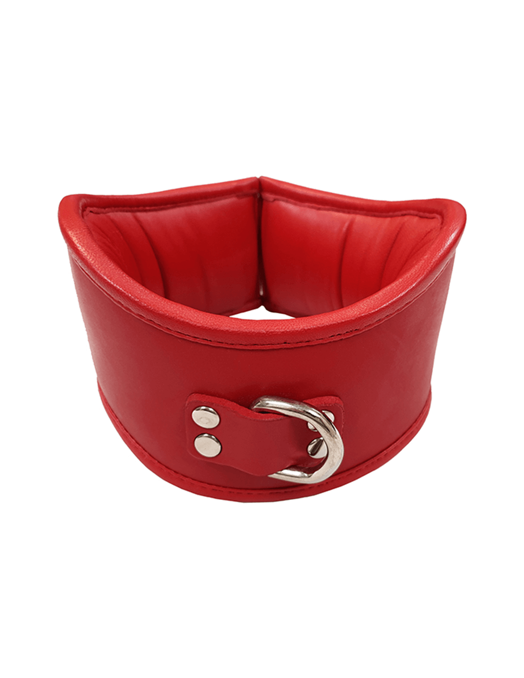 Rouge Leather Padded 1 D-Ring Posture Collar - Red - Main