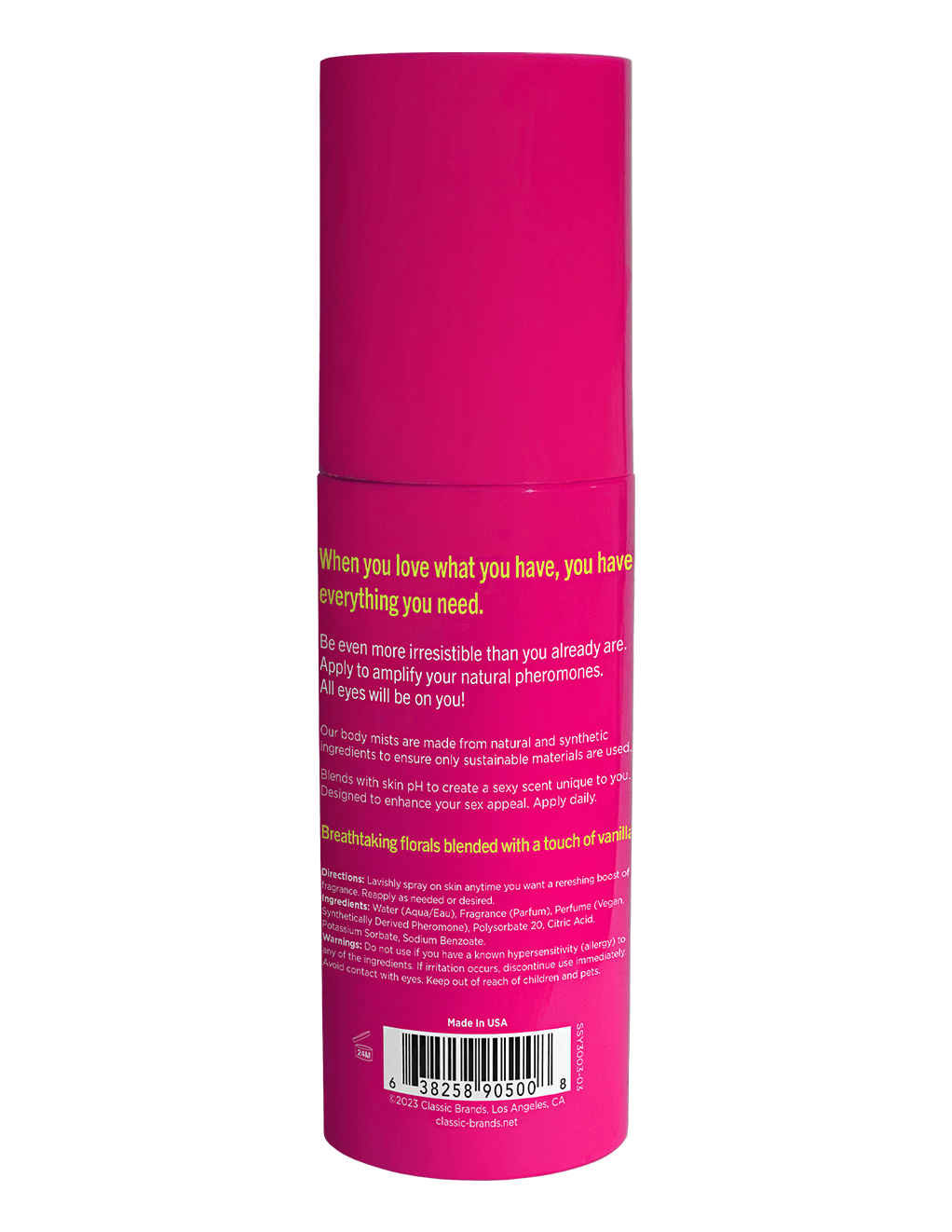 Simply Sexy Pheromone Body Mist Love All Of Me - Back
