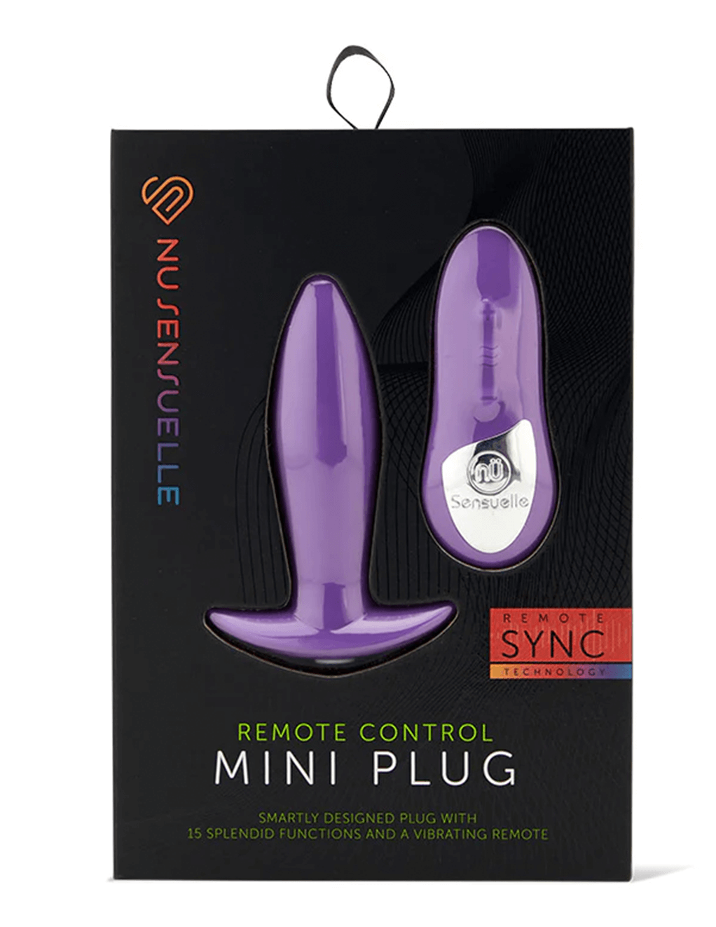Nu Sensuelle Vibrating 15 Function Mini Plug with Remote - Purple - Box
