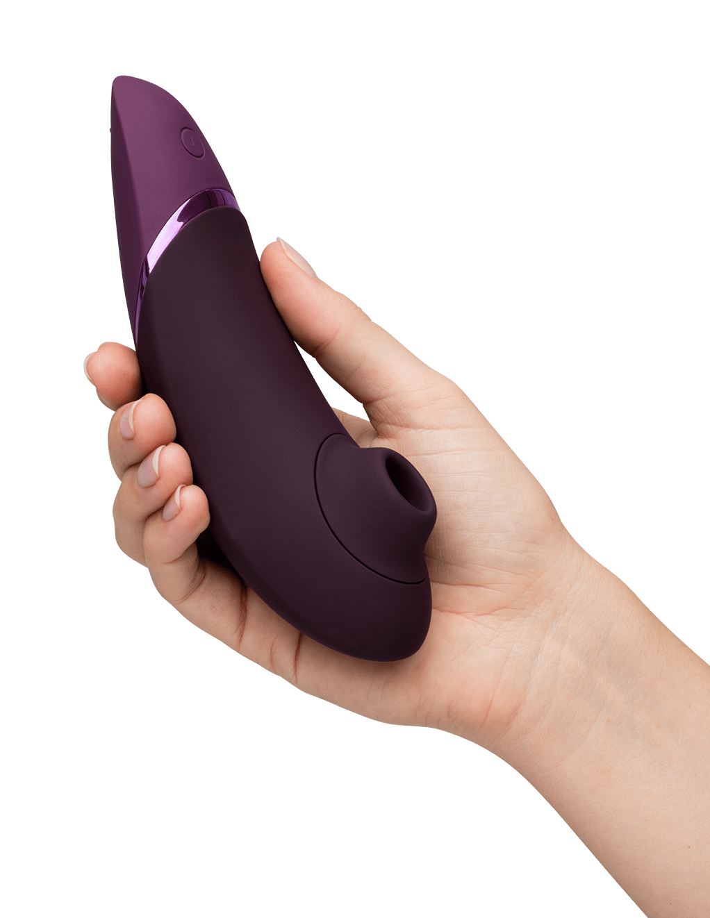 Womanizer Next Clitoral Stimulator - Dark Purple - In Hand